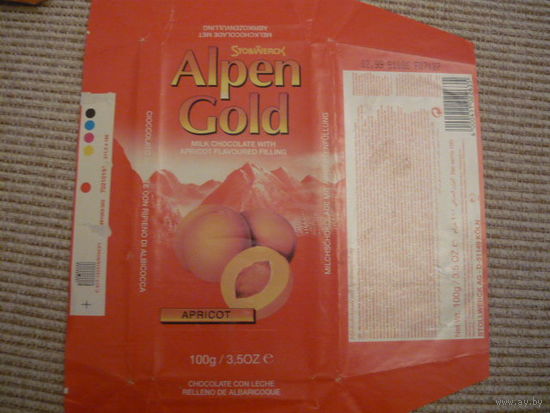 Обертка шоколада  ALPEN GOLD