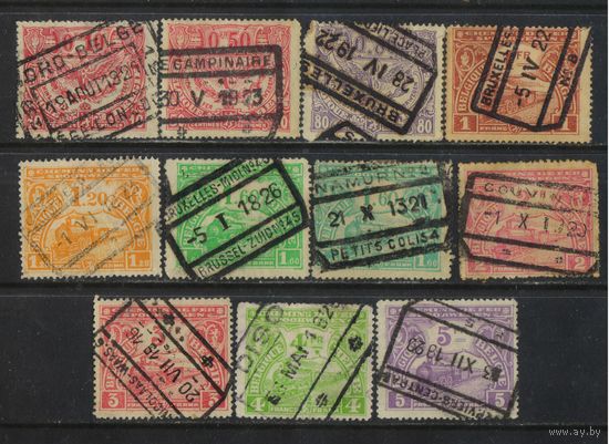 Бельгия Железнодорожные посылочные 1920 Мехеленский вып Крылатое колесо Локомотив #100,107,110,112,114,116-9