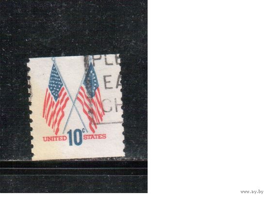 США-1973, (Мих.1126 С) , гаш. , Стандарт, Флаги (одиночка),