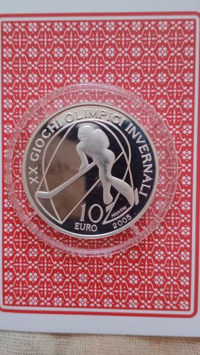 Италия 10 евро 2005 олимпийские игры зимние хоккей