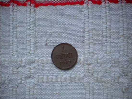 1 пенни 1909 г.  Финляндия