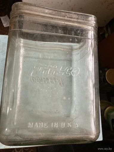 PHILCO made in USA -Стеклянная банка от Аккумулятора