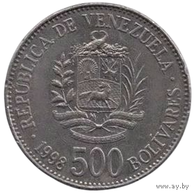 РЕСПУБЛИКА ВЕНЕСУЭЛА. 500 БОЛИВАРОВ 1998