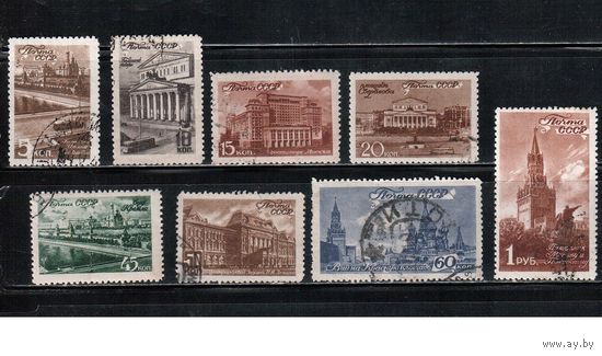 СССР-1946, (Заг.980-987) гаш.,Виды Москвы (полная серия)