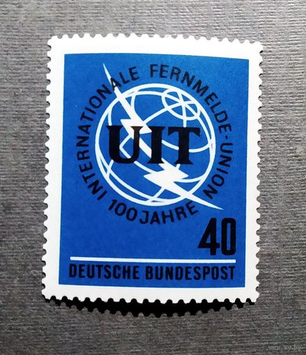 Марка Германия 1965 год 100 лет Международному союзу электросвязи
