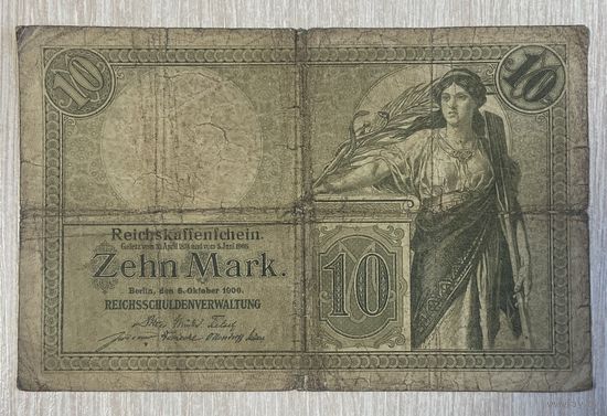Банкнота 10 марок 1906 год. Германская империя.