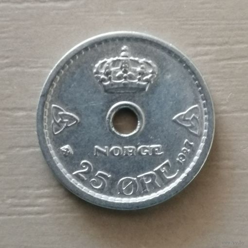 Норвегия 25 эре 1927 г., KM# 384