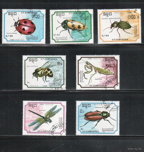 Камбоджа-1988 (Мих.969-975) гаш. ,Фауна ,Насекомые(полная серия)