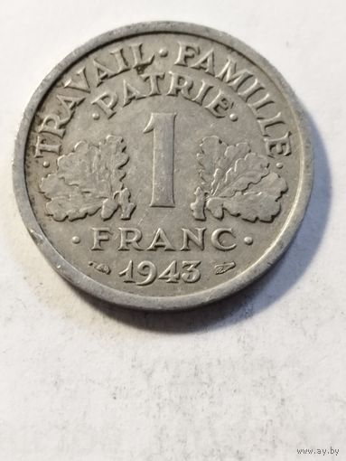 Франция 1 франк 1943