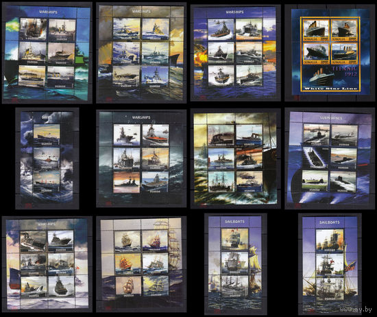 Серия блоков флот транспорт  ТЕХНИКА MNH