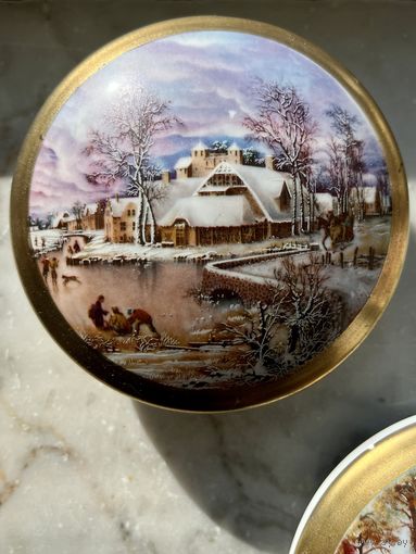 Шкатулка Bavaria фарфор винтаж позолота