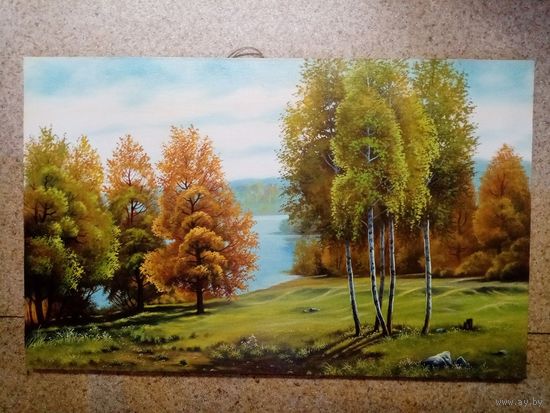 Лагутин В. "Осеннее озеро", х.м. 80х50см. 2015г. Могилев