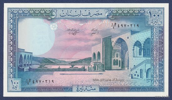 Ливан, 100 ливров 1988 г, P-66d (дворец Бейт-эд-Дин), UNC
