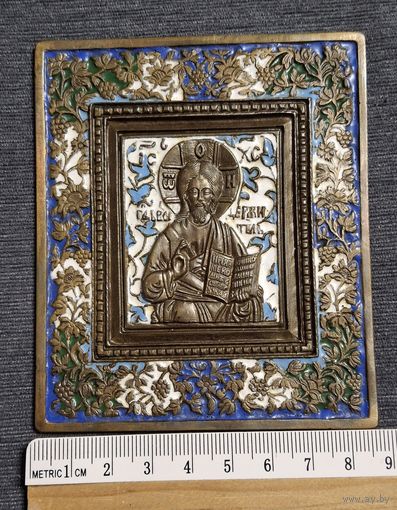 Икона господь вседержитель бронза эмаль распродажа коллекции с 1 руб без мц