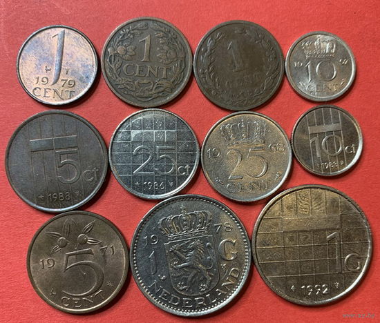 Нидерланды 11 разных монет