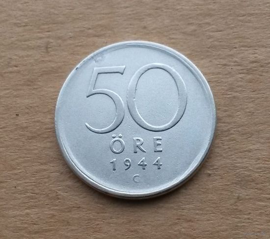 Швеция, 50 эре 1944 г., серебро 0.400