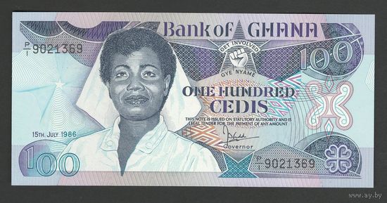 Гана 100 седи 1986 года. Тип Р-26a. Состояние UNC