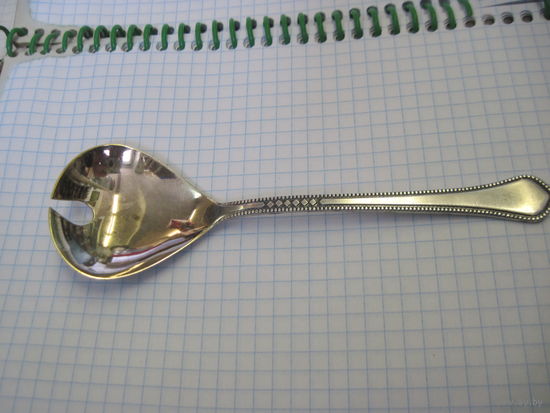 Ложка салатная МНЦ с позолотой 14,5 см.