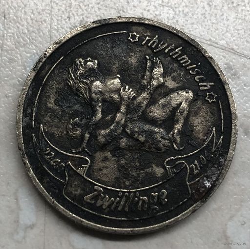 Памятная монета (позы по знакам Зодиака) Astro Sex Taler, Zwillinge (Близнецы), 1996 г., Германия