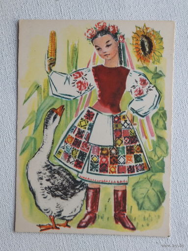 Шор девочка  украинка 1962  10х15 см