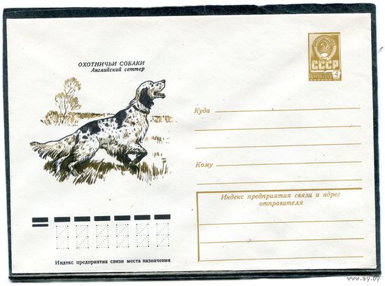 СССР 1978. ХМК. Конверт. Охотничьи собаки. Английский сеттер