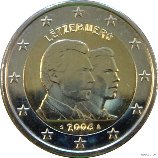 2 евро 2006 Люксембург  25 лет принцу Гийома UNC из ролла
