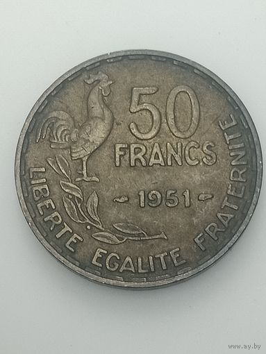 Франция 50 франков 1951 года .