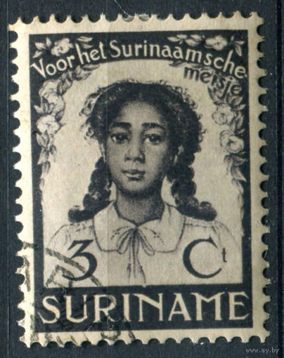 Нидерландские колонии - Суринам - 1938г. - девочка, 3 с - 1 марка - гашёная [Mi 204]. #3-WB-91-A-1