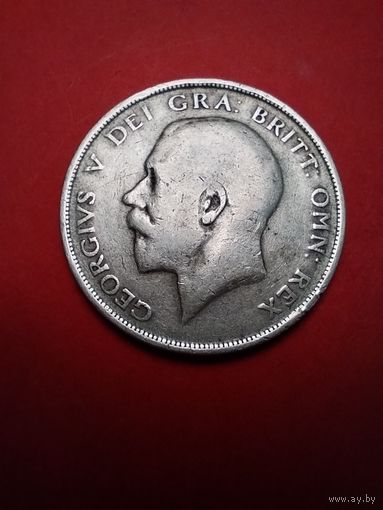 Пол кроны 1914. Великобритания. Мелодой Георг. Серебро. С рубля. (12) Офигенные.