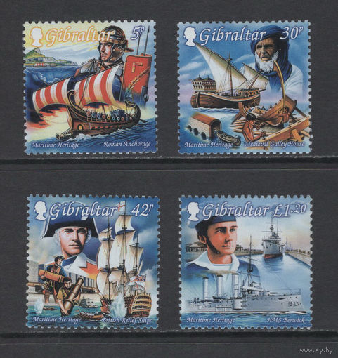 Корабли Гибралтар /Gibraltar 1999** Морское наследие Mi#871-874