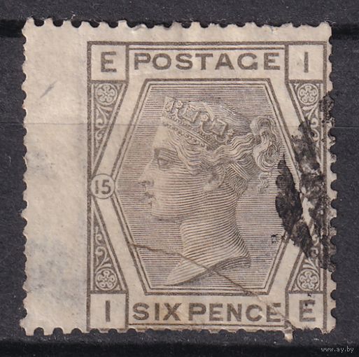 63.Br. Великобритания. Виктория. Стандарт. 6P. 1874 г. Mi.#44. Plate 15. (*).
