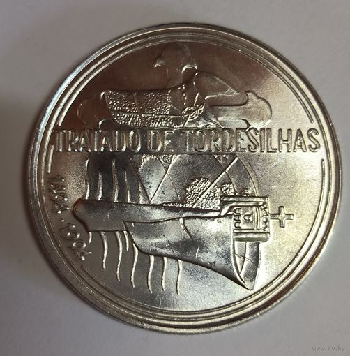 С рубля без мц! 1000 эскудо 1994 Тордесильясский договор Португалия крупное серебро