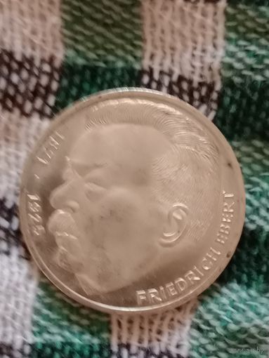 Германия 5 марок серебро 1975 Эберт