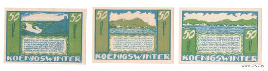 Германия Драхенбург 50 пфеннигов 1921 года 3 шт. Состояние UNC!