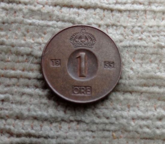 Werty71 Швеция 1 эре 1955