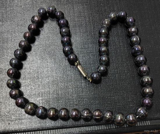 Ожерелье. Черный жемчуг. Эффектное. Времен СССР