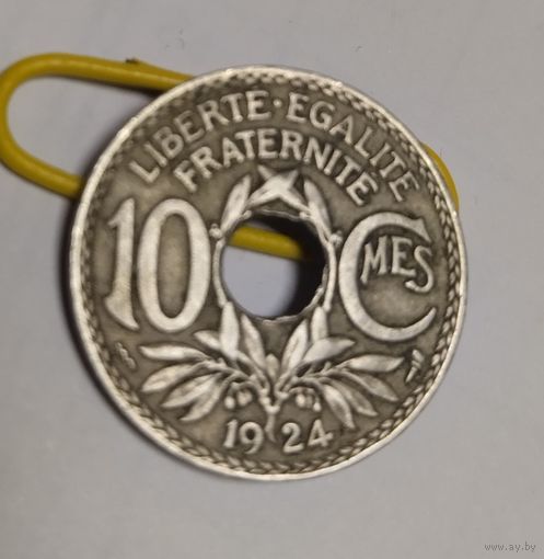 Франция 10 сантимов 1924