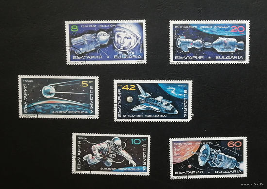 Болгария 1990 г. Исследования Космоса, полная серия из 6 марок #0190-K1P18