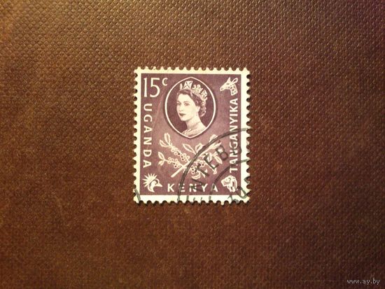 Колония Kenya Uganda Tanganyika 1960 г.(Британия ).Елизавета II и кофейный куст./30а/
