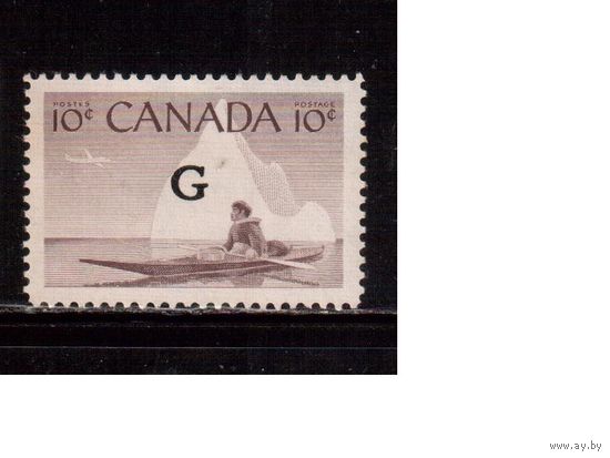 Канада-1955, (Мих.43) ** , Служебные марки, Лодка, Надп.