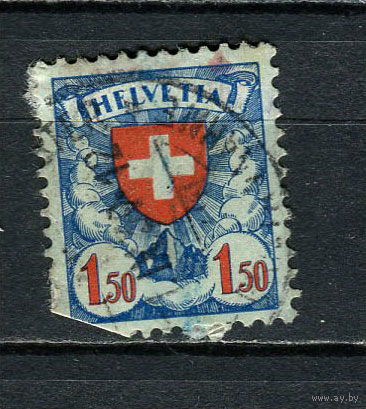 Швейцария - 1924 - Герб 1,50Fr - [Mi.196] - 1 марка. Гашеная.  (Лот 67EO)-T7P13