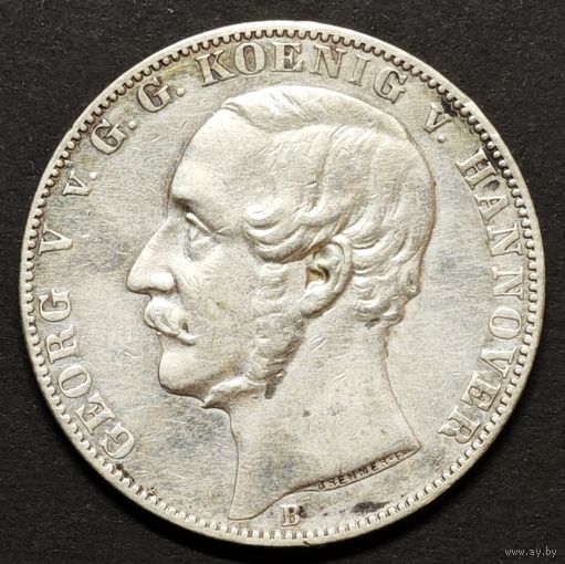 Германия Ганновер талер 1866 года. Состояние XF
