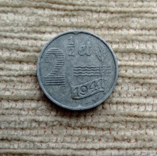 Werty71 Нидерланды 2 1/2 цента 1941 2,5