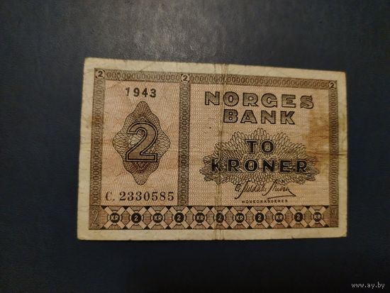 Норвегия 2 кроны 1943