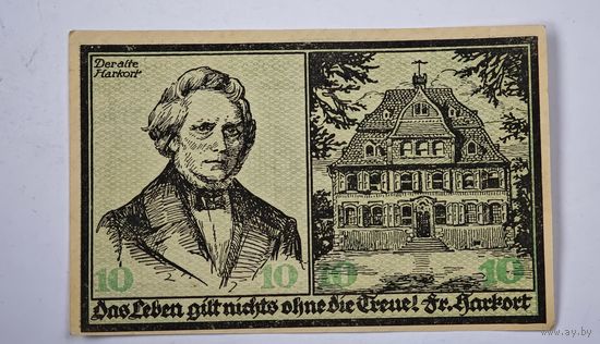 1919 год 10 марок Германия нотгельд