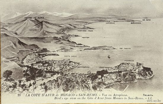 Открытка Альпы Монако Сан-ремо