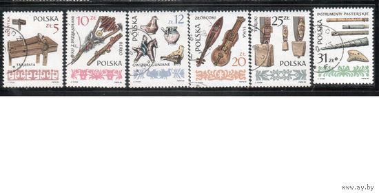 Польша-1985,(Мих.2979-2984)  гаш.  ,Музыкальные инструменты (полная серия)