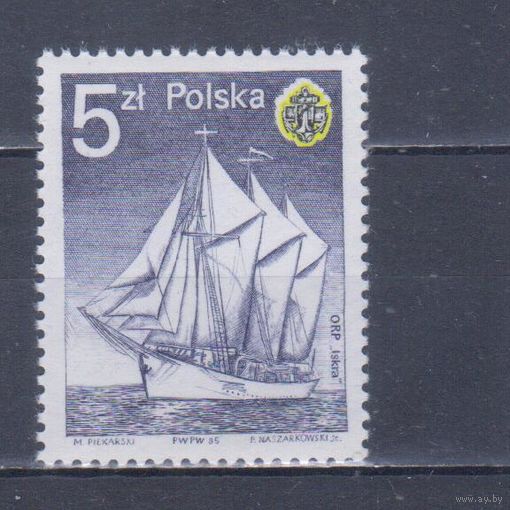 [1171] Польша 1985. Корабль.Парусник. Одиночный выпуск. MNH