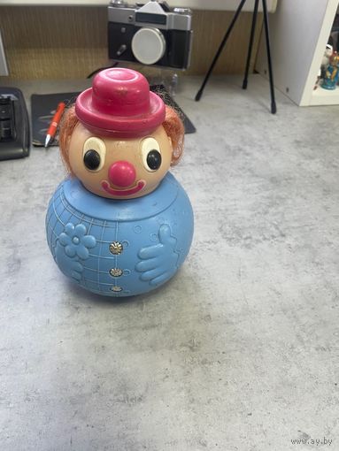 Игрушка СССР Неваляшка Клоун Вятка. Рабочий