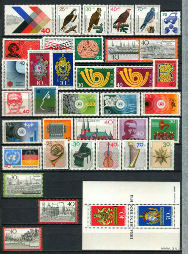 ФРГ - 1973 - Годовой набор - 36 марок и 1 блок - MNH